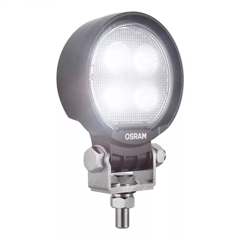 Lâmpada de trabalho LED Osram ROUND WL VX80-WD, 10W, 12/24V, 800lm, 6000K, feixe largo, IP67, ECE R10, ficha DT, 80mm