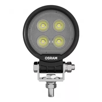 Lâmpada de trabalho LED Osram ROUND WL VX80-WD, 10W, 12/24V, 800lm, 6000K, feixe largo, IP67, ECE R10, ficha DT, 80mm
