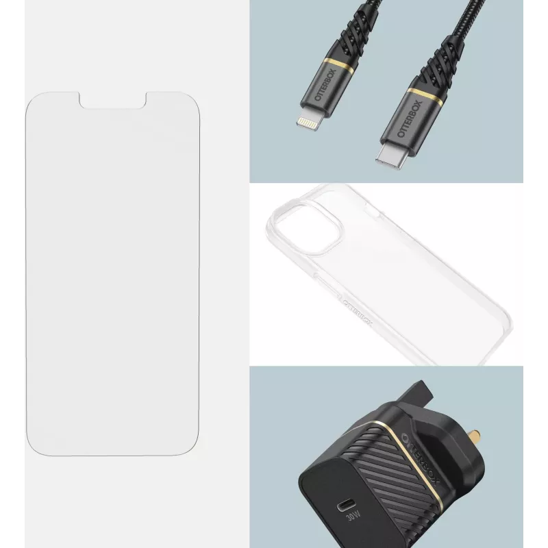 OtterBox Película de proteção de ecrã Premium Glass Antimicrobial Series para iPhone 14 / iPhone 13 Pro / iPhone 13 - Transparente