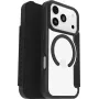 Capa com carteira OtterBox React Folio MagSafe para iPhone 17 Pro Black Crystal - transparente/preto