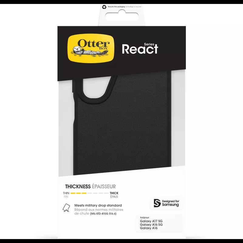 OtterBox Capa React Series para Samsung Galaxy A17/A17 5G/A16/A16 5G - preto