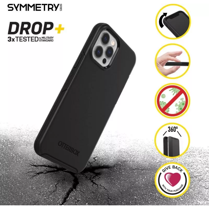 OtterBox Capa traseira Symmetry Series para Apple iPhone 12 / iPhone 12 Pro - preto