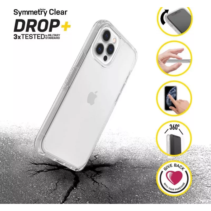OtterBox Symmetry Series capa para iPhone 12 e iPhone 12 Pro - transparente