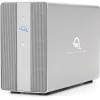 OWC Mercury Elite Pro Dual caixa RAID de 2 baias com hub USB de 3 portas, USB 3.2 Gen 2 Type-C (prateado)