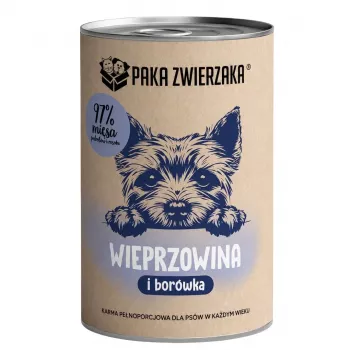 Paka Zwierzaka Monoproteico Porco com Mirtilo Comida Húmida para Cão 400g