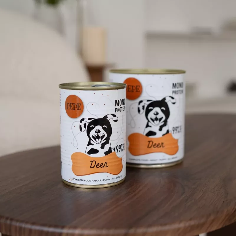 Paka Zwierzaka Pepe Comida húmida de veado para cães 400g