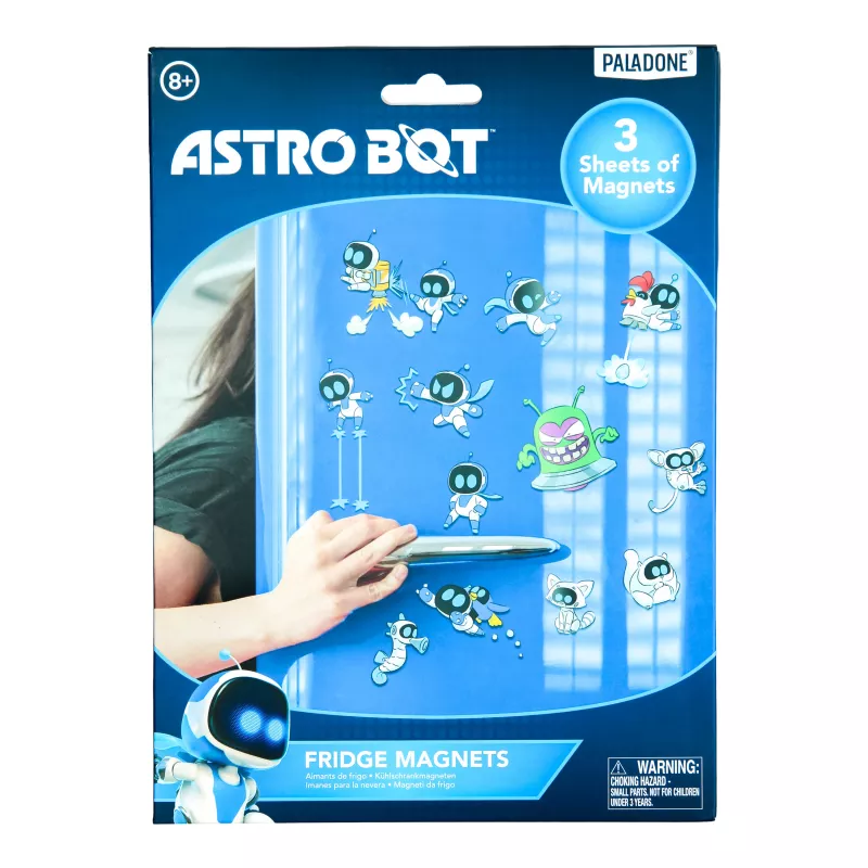 Paladone AstroBot Ímanes de frigorífico - Conjunto de 34 ímanes, 3 folhas, design robô espacial