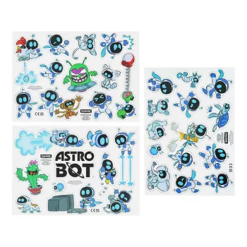 Paladone AstroBot Ímanes de frigorífico - Conjunto de 34 ímanes, 3 folhas, design robô espacial