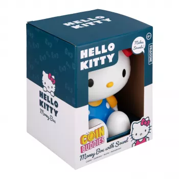 Paladone Hello Kitty Mealheiro em forma - Caixa de moedas de cerâmica, Merchandising Oficial Sanrio, branco/rosa/preto, 13,5 x 13,5 x 16,5 cm