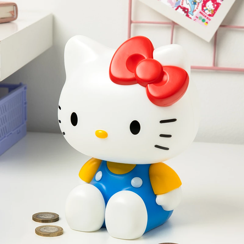 Paladone Hello Kitty Mealheiro em forma - Caixa de moedas de cerâmica, Merchandising Oficial Sanrio, branco/rosa/preto, 13,5 x 13,5 x 16,5 cm