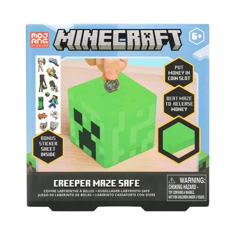 Paladone Minecraft Creeper Maze Safe V2 – Cofre Eletrónico de Puzzle com Efeitos Sonoros Creeper