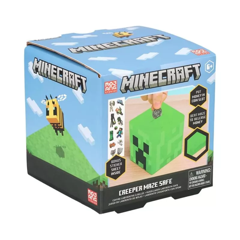 Paladone Minecraft Creeper Maze Safe V2 – Cofre Eletrónico de Puzzle com Efeitos Sonoros Creeper