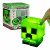 Luz de silicone SquishyGlo Paladone Minecraft Creeper recarregável – luz noturna LED verde regulável com 3 níveis de brilho e carregamento Micro-USB