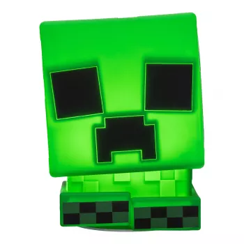 Luz de silicone SquishyGlo Paladone Minecraft Creeper recarregável – luz noturna LED verde regulável com 3 níveis de brilho e carregamento Micro-USB