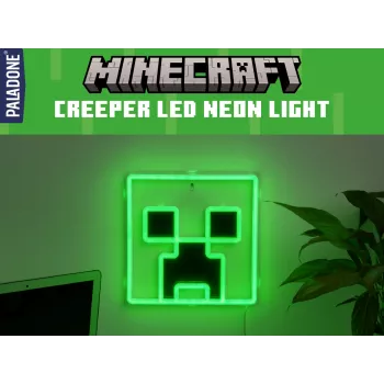 Paladone Minecraft Creeper Luz LED néon para montagem na parede