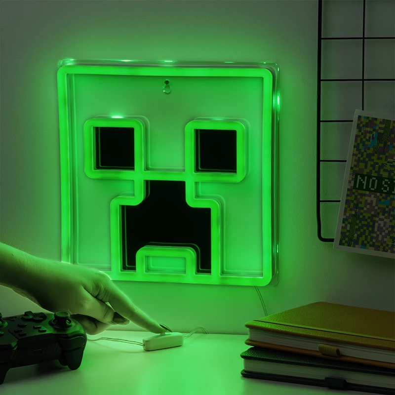 Paladone Minecraft Creeper Luz LED néon para montagem na parede