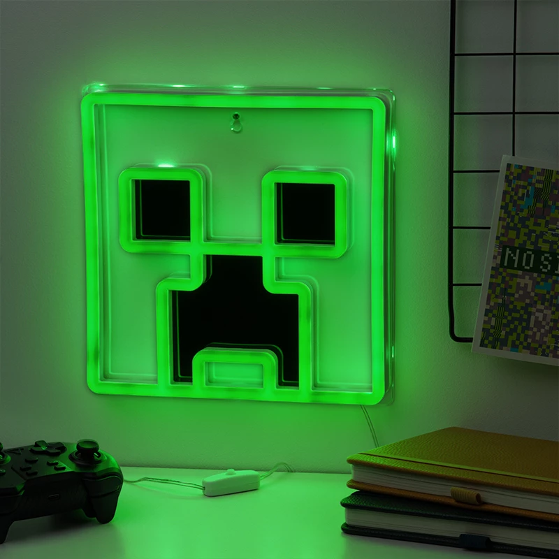 Paladone Minecraft Creeper Luz LED néon para montagem na parede