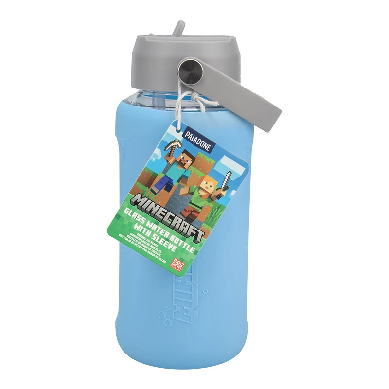 Garrafa de água de vidro Minecraft da Paladone 450 ml design Creeper