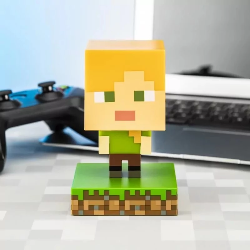 Luz ícone Minecraft Alex Paladone PP6591MCF - luz noturna LED alimentada por USB, mudança de várias cores