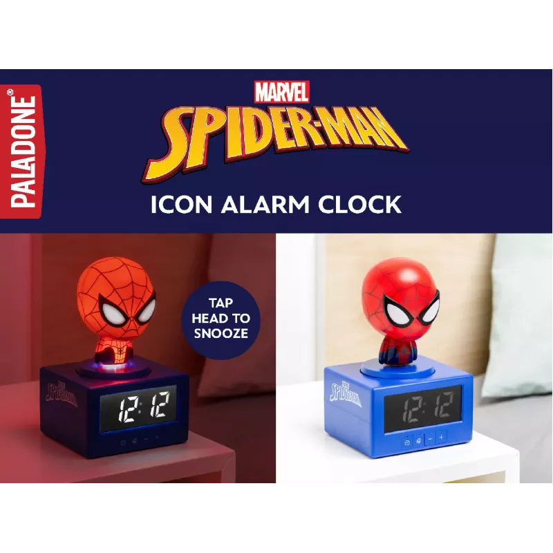 Paladone Spider-Man Icon despertador - LED digital, vermelho/preto