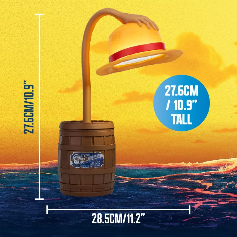 Lâmpada de secretária Paladone Straw Hat Posable Light - One Piece Luffy, LED alimentada por USB