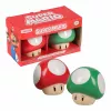 Paladone Conjunto de saleiro e pimenteiro Super Mario Mushroom (Cogumelo Super vermelho e cogumelo 1-Up verde)