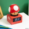Paladone Super Mario Super Mushroom Icon Despertador - LCD digital, alimentado por USB, efeitos sonoros oficiais Nintendo, vermelho/branco