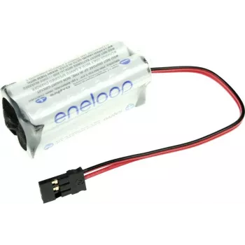 Panasonic eneloop Pack de baterias NiMH 4xAAA 4,8V 750mAh com cabo e ficha 124005