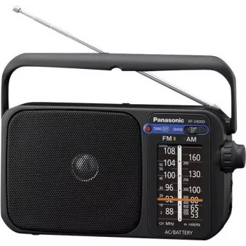 Rádio analógico portátil AM/FM Panasonic RF-2400DEG-K - preto
