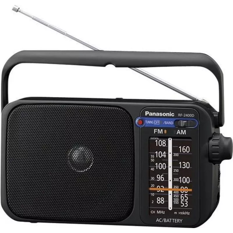 Rádio analógico portátil AM/FM Panasonic RF-2400DEG-K - preto