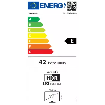 Televisor inteligente PANASONIC TB-43W61AEZC 43 inch LED UHD 4K HDR Multituner TiVo