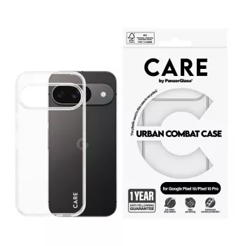 Capa PanzerGlass CARE by Flagship Transparent Urban Combat com moldura transparente para Google Pixel 8 Pro