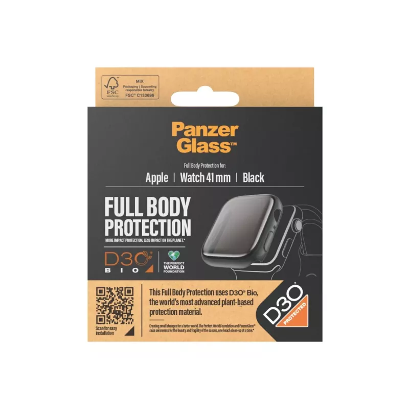 PanzerGlass Full Body Apple Watch 7/8/9 41mm D3O preto