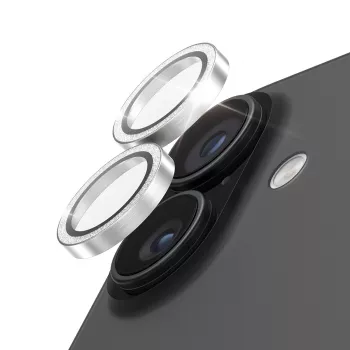 PanzerGlass Hoops Glitter Silver Protetor de lente da câmara para iPhone 17 / iPhone 16 / 16 Plus