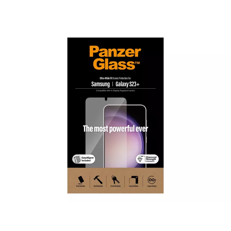 PanzerGlass Película de proteção de ecrã Ultra-Wide Fit para Samsung Galaxy S23+ com aplicador