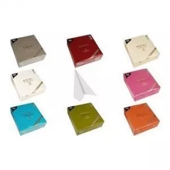 Guardanapos PAPSTAR ROYAL Collection de nectarina em tissue, 4 camadas, dobrados em 1/4, 400 x 400 mm, embalados em película retrátil (84813)