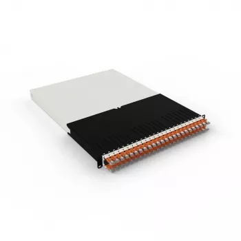 Sistema de cabos patch retráteis Patchbox.one 30RU, 24x Cat.6a STP, laranja