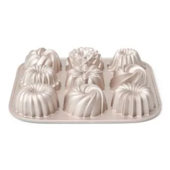 Conjunto de formas mini-gugelhupf Patisse PAT-04521 de aço carbono antiaderente, 6 peças, preto