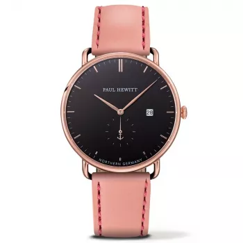 PAUL HEWITT Grand Atlantic Line Relógio de homem PHTGARB24M 42mm Mostrador preto bracelete de pele
