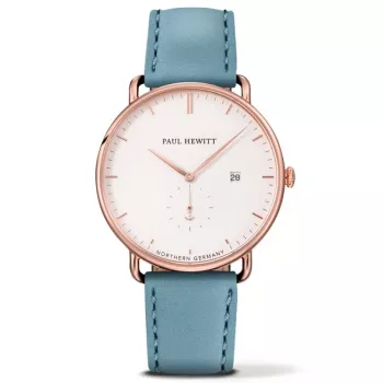 Relógio de homem PAUL HEWITT Grand Atlantic PHTGARW23S 42mm prateado aço inoxidável malha