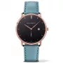 Relógio de pulso PAUL HEWITT homem The Grand Atlantic Line quartzo 42 mm caixa de aço inoxidável ouro rosa bracelete de pele preta PHTGARB23S