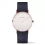 Paul Hewitt relógio de quartzo unissexo Sailor Line 39 mm caixa em aço inoxidável ouro rosa mostrador branco bracelete em pele cinzenta PH-SA-RSTW17S