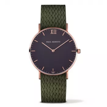 Relógio de quartzo unissexo Paul Hewitt Sailor Line 39 mm ouro rosa malha de aço inoxidável