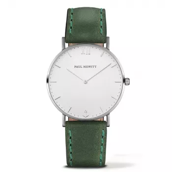 Relógio de quartzo unissexo Paul Hewitt Sailor Line 39mm aço inoxidável malha prateada PH-SA-SSTW12S