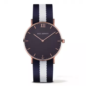 Relógio unissexo PAUL HEWITT Sailor Line 39 mm ouro rosa PHSARSTBNW20S
