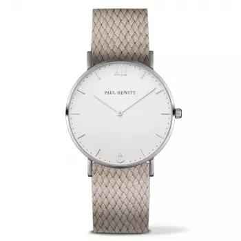 Paul Hewitt relógio unissexo Sailor Line 39mm aço inoxidável malha prateada PH-SA-SSTW25M