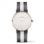 Relógio unissexo Paul Hewitt Sarstain Line 39 mm caixa de aço inoxidável banhada a ouro rosa mostrador branco bracelete de couro cinzento quartzo Miyota GL20