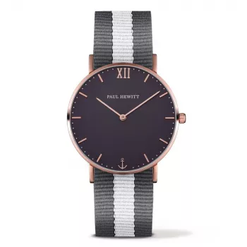 Paul Hewitt Sarsteg Relógio unissexo 39mm rosa-ouro cinzento pele