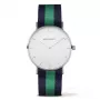 PAUL HEWITT Relógio de quartzo unissexo Sailor Line 39mm caixa de aço inoxidável ouro rosa mostrador branco bracelete de perlon verde PHSASSTWNG20S