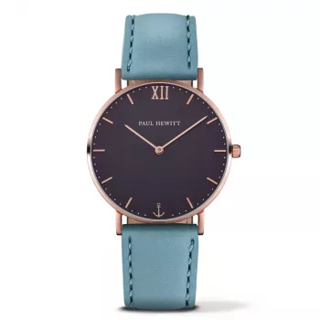 Relógio de quartzo unissexo PAUL HEWITT Sailor Line 39mm ouro rosa aço inoxidável malha PH-SA-RSTB23M